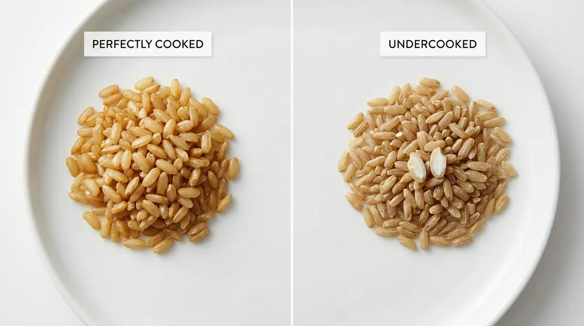 How To Cook Brown Rice Quickly: 4 Fast Methods (2026) 6 Side-by-side comparison of perfectly cooked fluffy brown rice versus undercooked chalky brown rice grains