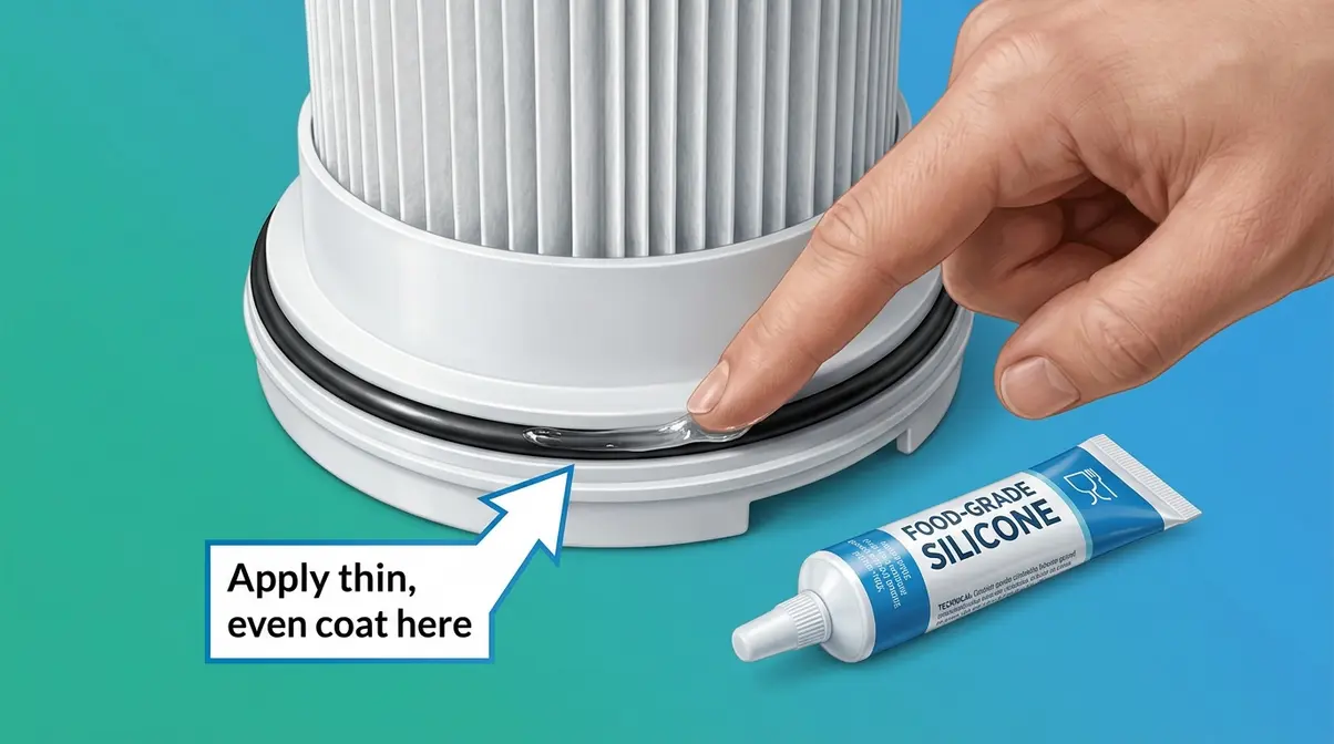 How to Remove a Stuck Hot Tub Filter: 5 Easy Methods 3 Applying food-grade silicone grease to a hot tub filter O-ring to prevent the filter from getting stuck