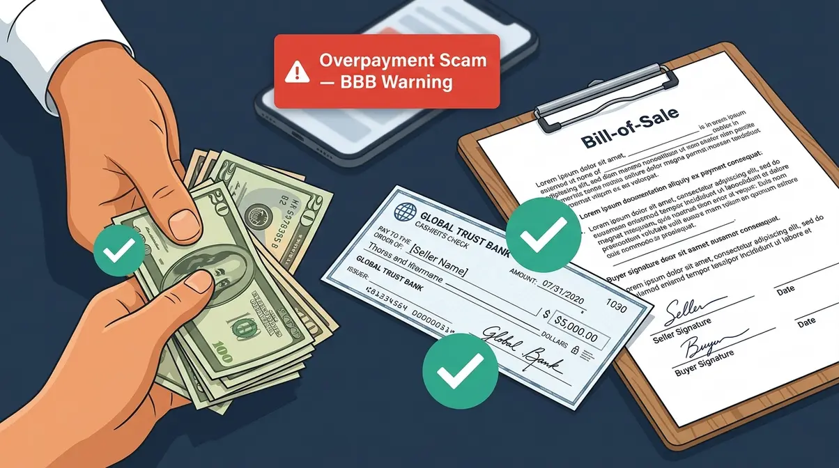 How to Sell a Used Hot Tub: 4 Steps to a Fast Sale 10 Cash payment and cashier's check for hot tub sale with BBB overpayment scam warning visible