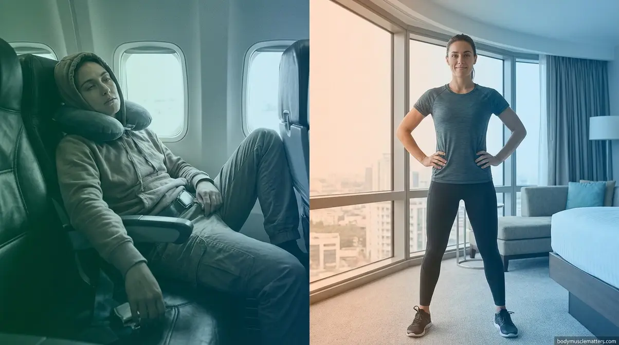 Traveller shifting mindset from vacation mode to maintenance phase fitness routine