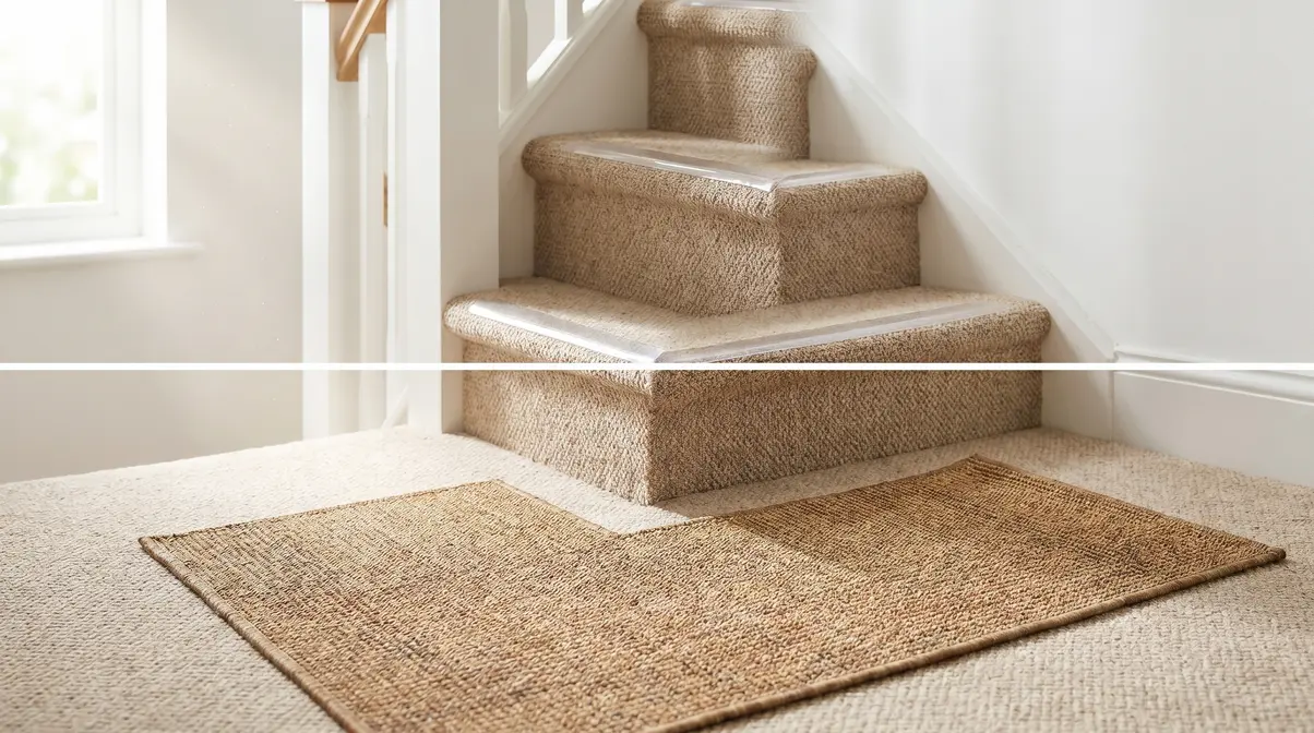 How to stop cat scratching carpet on stairs — deterrent setup with tape and sisal mat