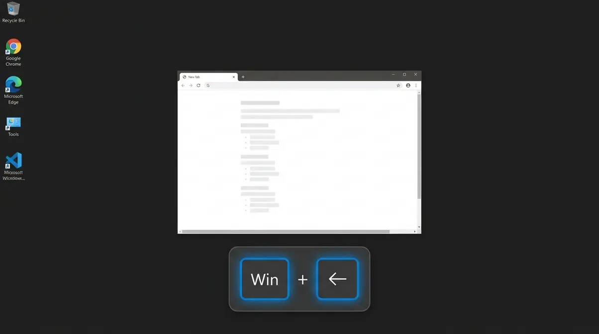 Windows 10 keyboard shortcut Win plus Left and Win plus Right snapping two windows side by side
