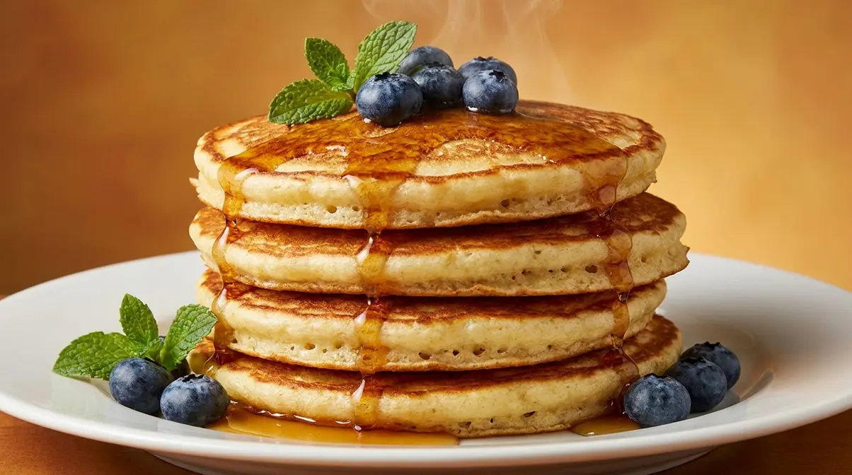 King Arthur Pancake Recipe: Fluffy, Perfect Every Time 2 Fluffy King Arthur pancake recipe stack with golden crispy edges on a white plate