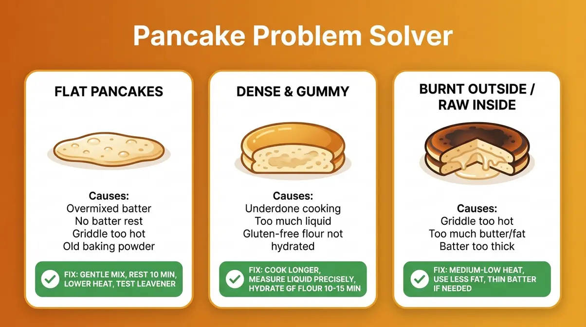 King Arthur Pancake Recipe: Fluffy, Perfect Every Time 9 Visual troubleshooting guide for flat, dense, and burnt pancake problems with causes and fixes