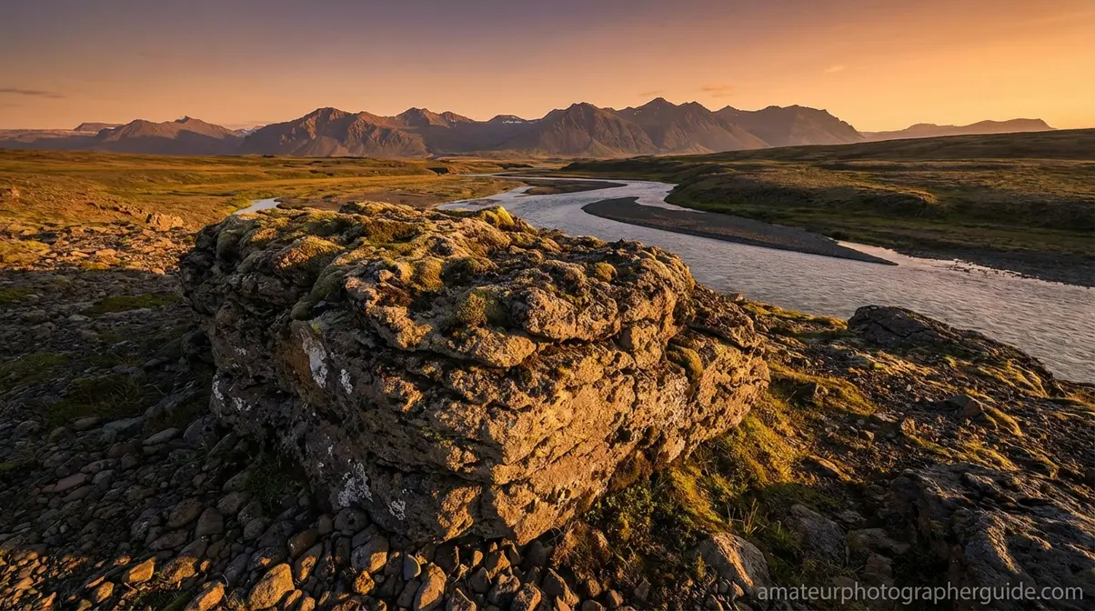 Wide-angle lens distortion used creatively for landscape depth photography