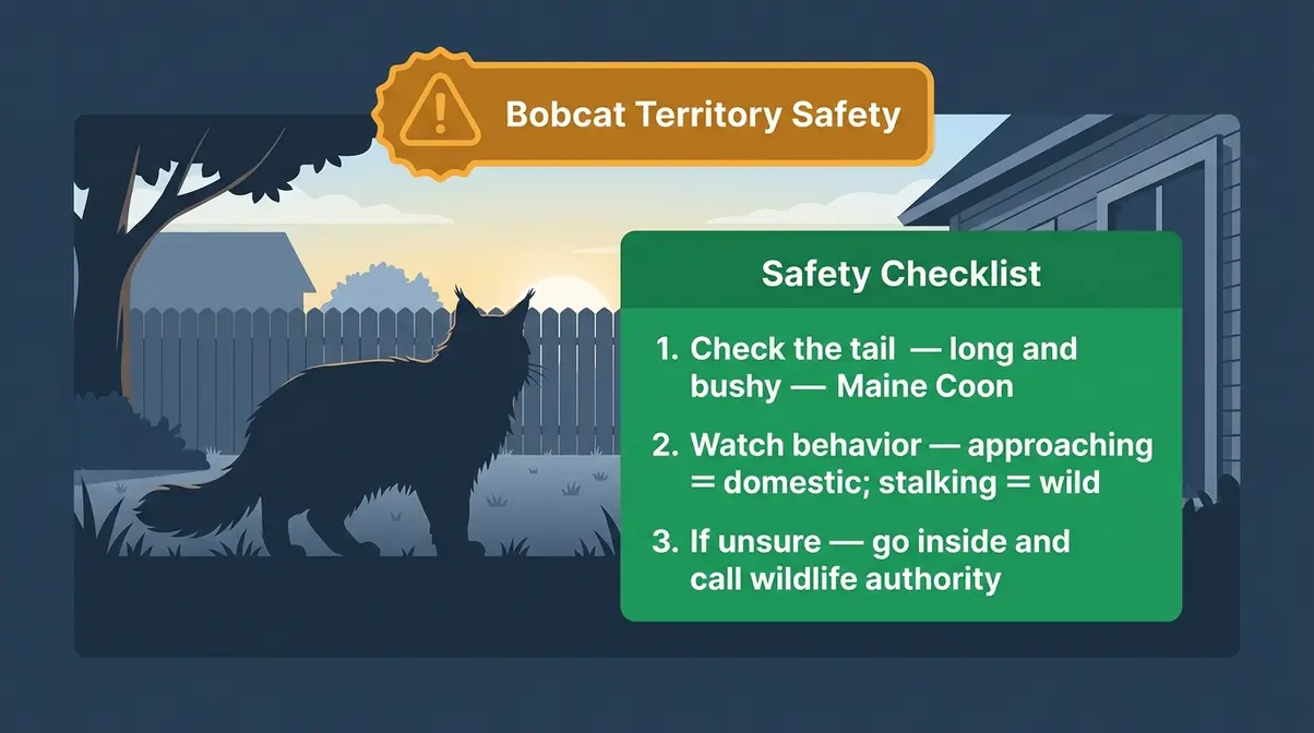 Bobcat versus Maine Coon misidentification safety tips checklist for pet owners in bobcat territory