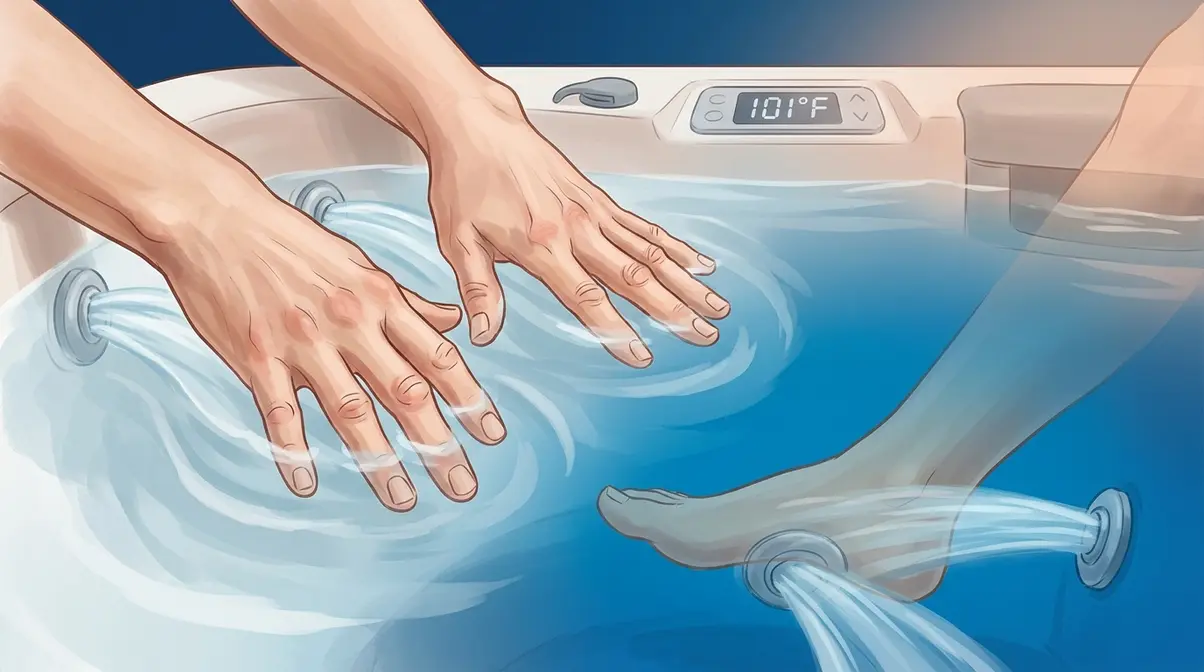 Most Powerful Hot Tub Jets 2026: Top 5 Brands Ranked 10 Hot tub cluster jets providing hydrotherapy for arthritis hand and wrist joints and neuropathy foot zone therapy at 101 degrees