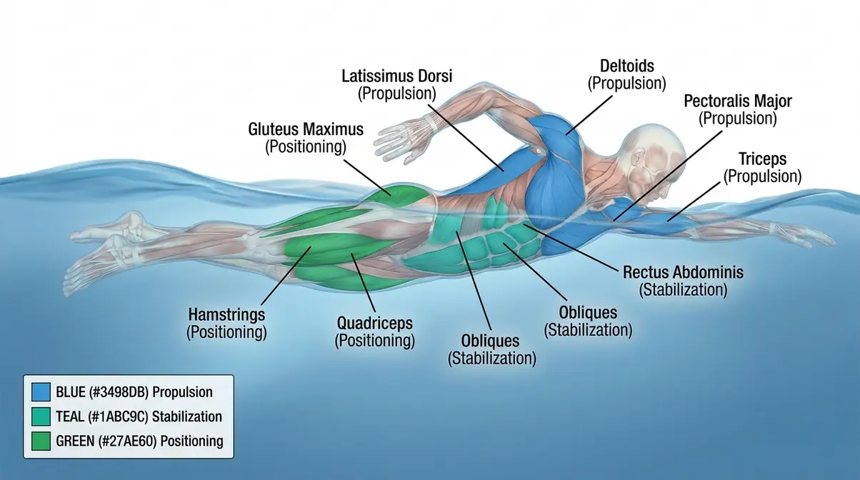 Muscles Used In Freestyle Swimming The Real Breakdown Muscles Used In Freestyle Swimming The Real Breakdown