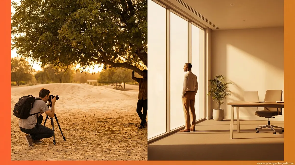 Portrait photography adapting to outdoor beach and indoor corporate environment for beginners
