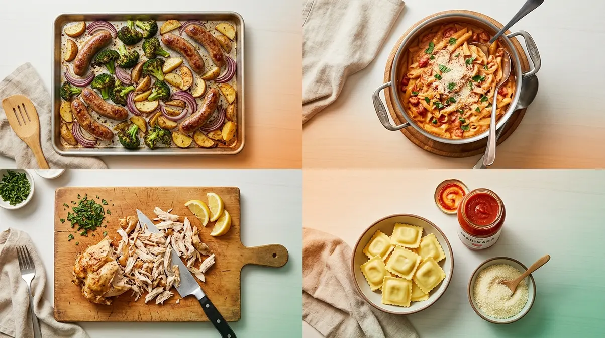 45 Quick Dinner Ideas For Kids That Actually Get Eaten 2 Four 15-minute dinner methods for kids including sheet pan, one-pot pasta, rotisserie chicken, and three-ingredient meals