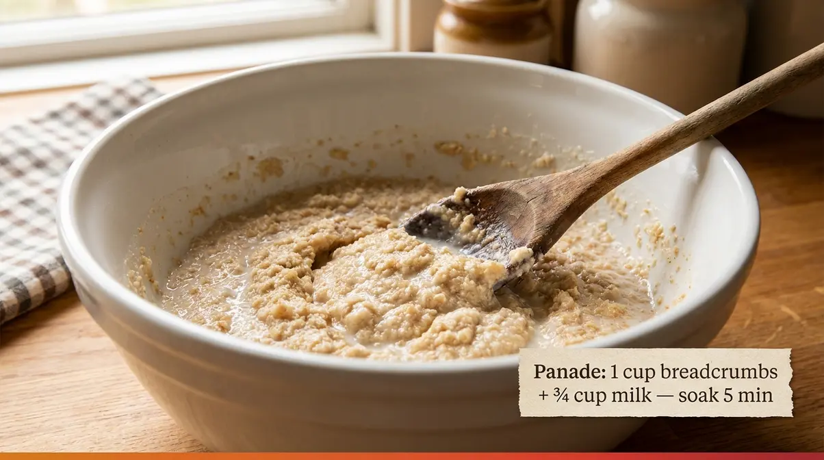 Quick Easy Meatloaf Recipe: Juicy Loaf In 55 Minutes 2 Mixing breadcrumbs and milk together in a bowl to make a panade for moist meatloaf