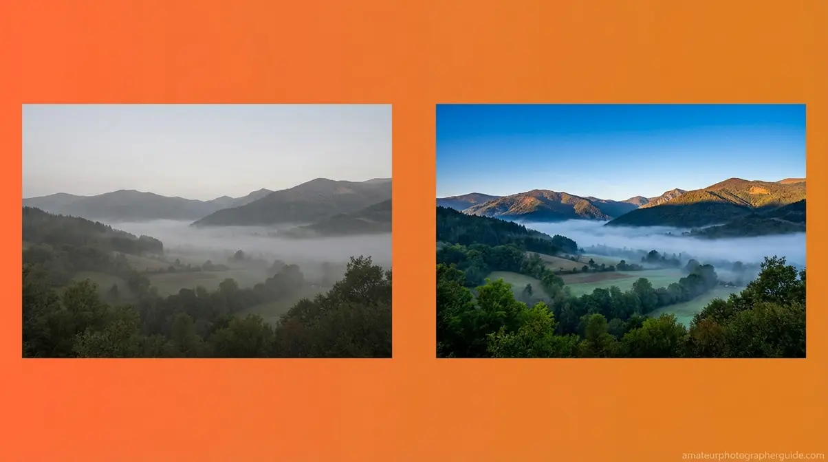 Side-by-side comparison showing the role of photo editing on a flat RAW image