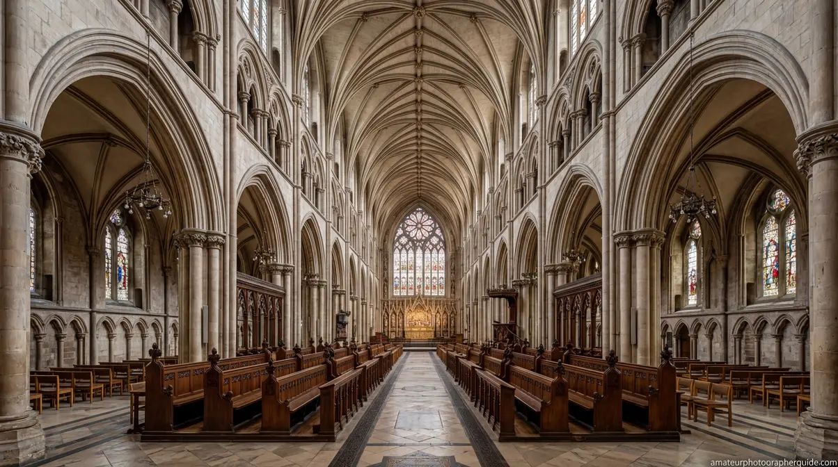 Perfectly symmetrical architectural photograph centered in the frame to demonstrate breaking the rule