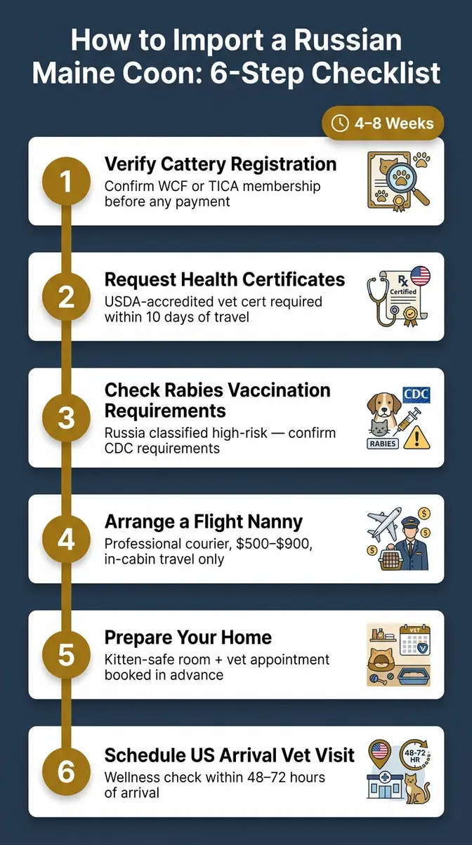 Step-by-step guide to importing a Russian Maine Coon into the United States