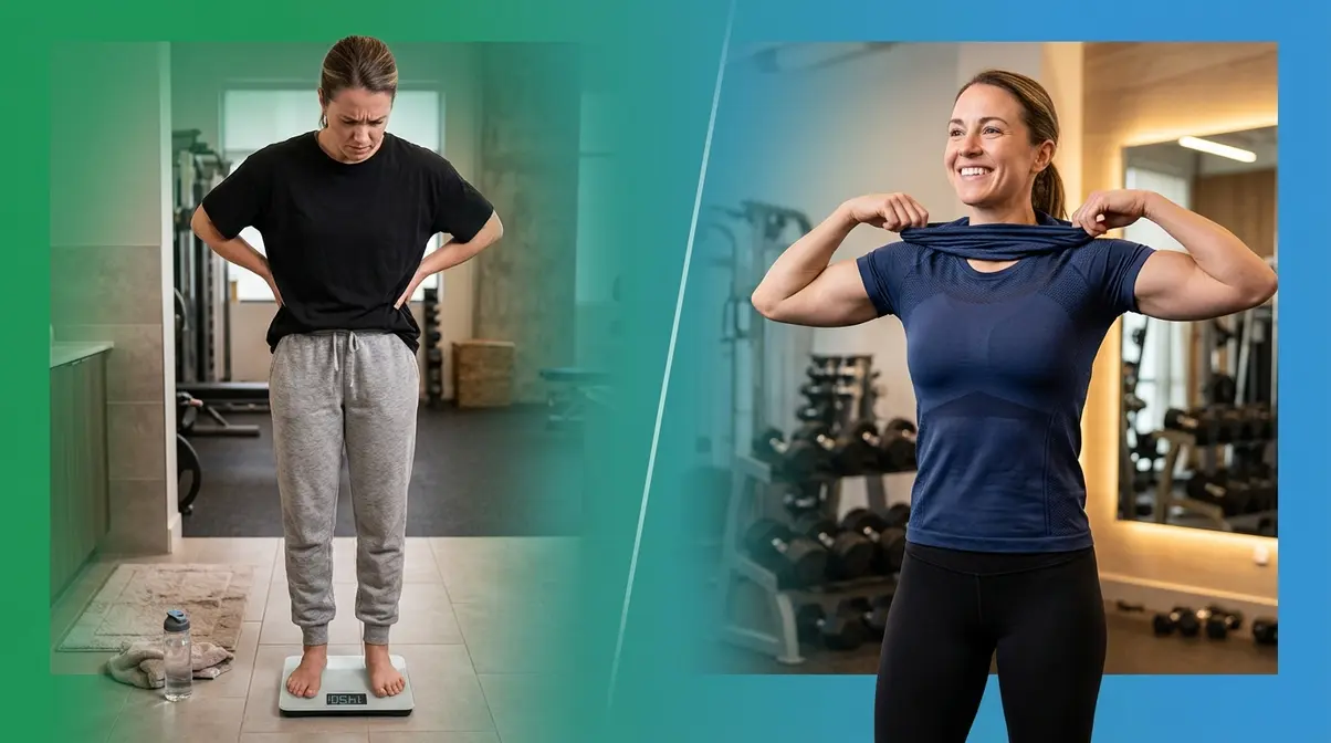 Physical signs your body is changing — clothes fitting tighter and body recomposition progress visible