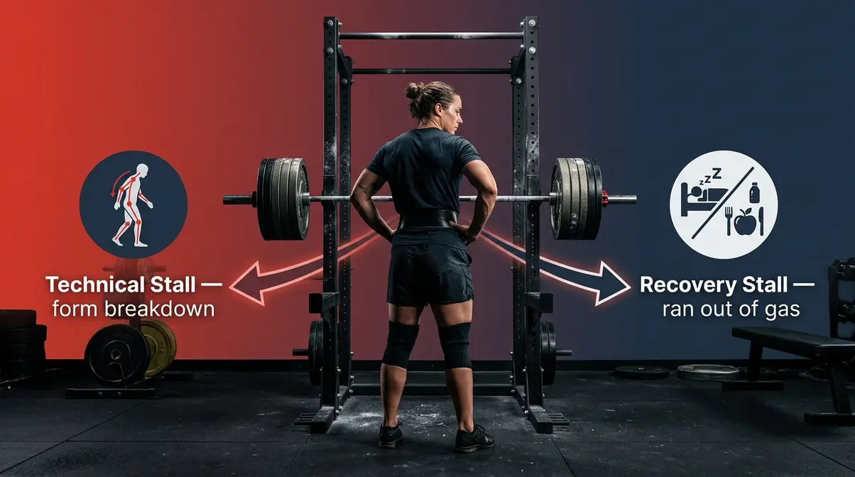 Athlete diagnosing a StrongLifts 5x5 plateau using the Two-Stall System framework