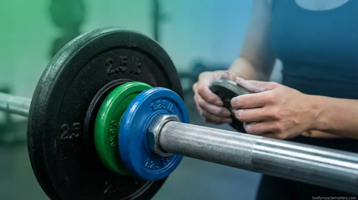 Fractional weight plates for micro-loading overhead press progression for women on StrongLifts 5x5