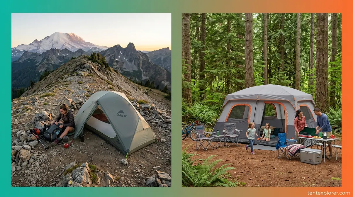 Different camping scenarios determining the best tent materials for backpacking and family trips