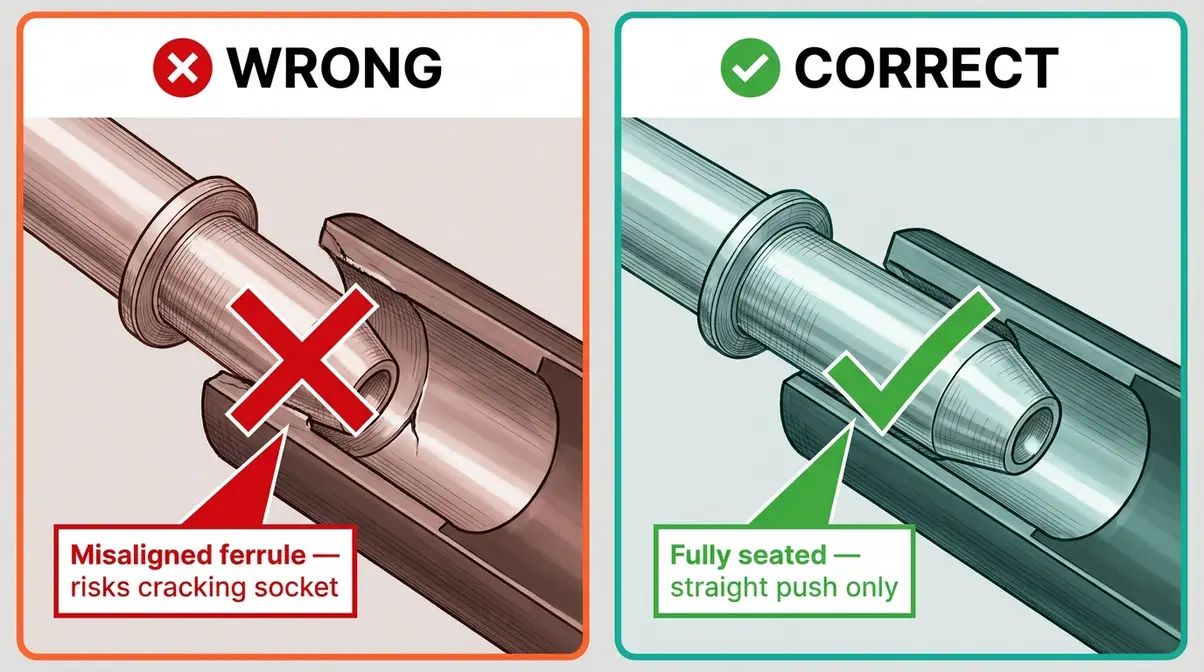 Photo series showing incorrect versus correct tent pole section connections and shock cord tension