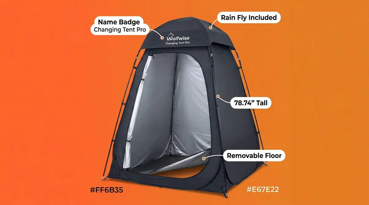 Wolfwise Changing Tent Pro pop-up privacy shelter with removable floor panel and rain fly