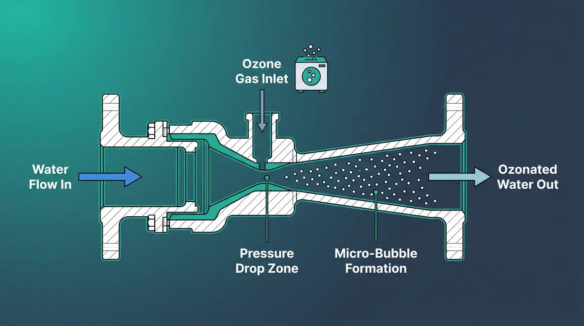 What Does a Hot Tub Ozonator Do? Complete Guide 3 Cross-section diagram of a Mazzei injector valve used in hot tub ozonator plumbing systems