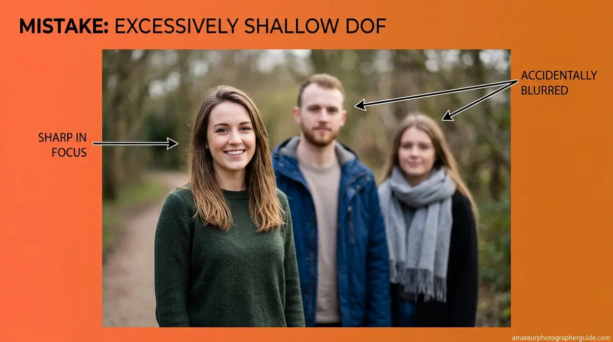 Group photo showing depth of field mistake with blurred subjects