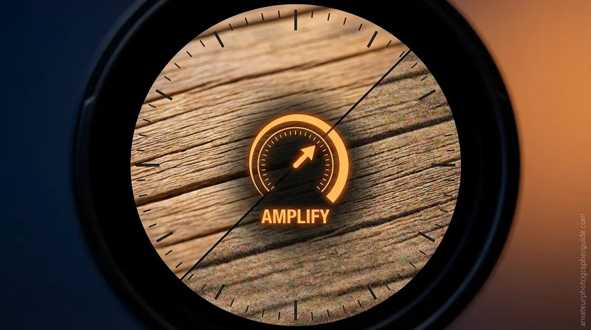 Visual showing ISO sensitivity tax trade-off between clean and noisy photograph quality at high ISO