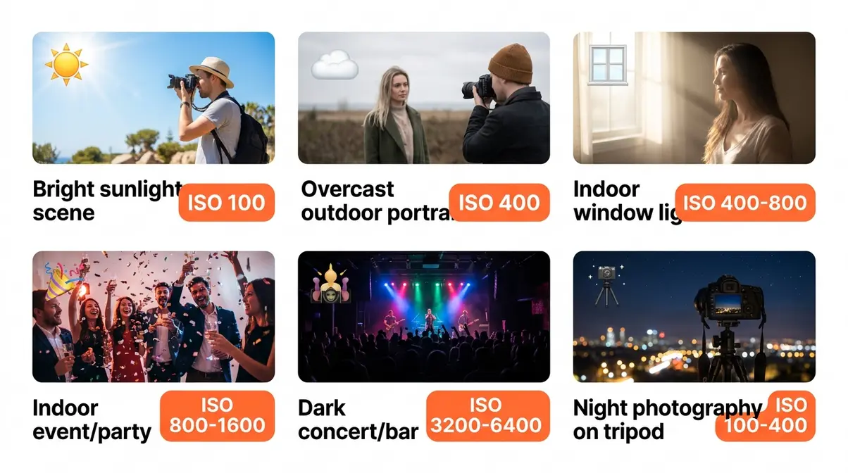ISO settings guide for every lighting situation in photography from bright sunlight to dark indoor venues