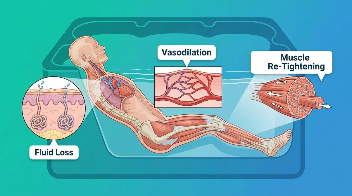Why Does Body Ache After Hot Tub? 6 Causes & Fixes 1 Medical illustration showing physiological causes of body ache after hot tub including vasodilation and muscle changes